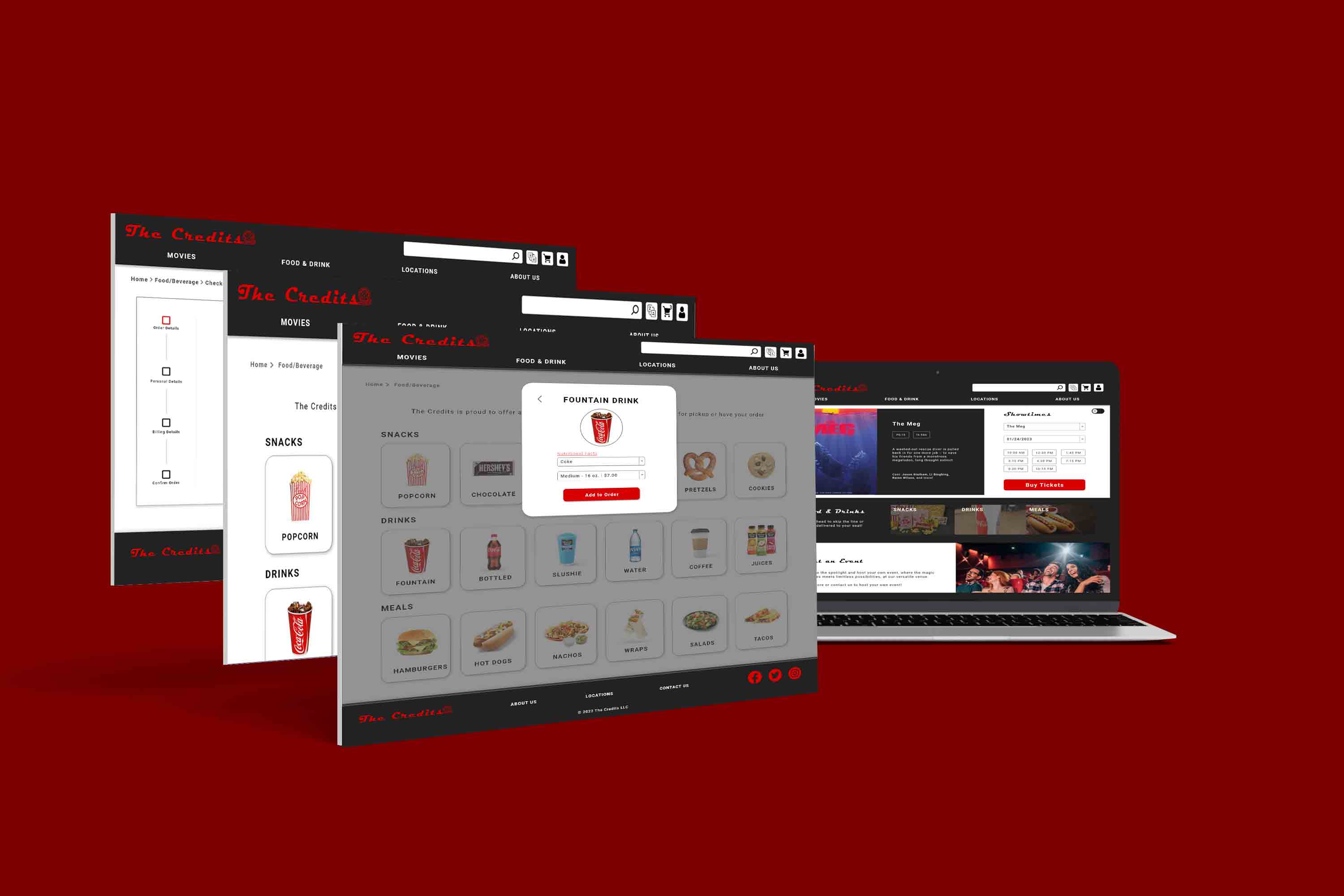 Credits screen mockups