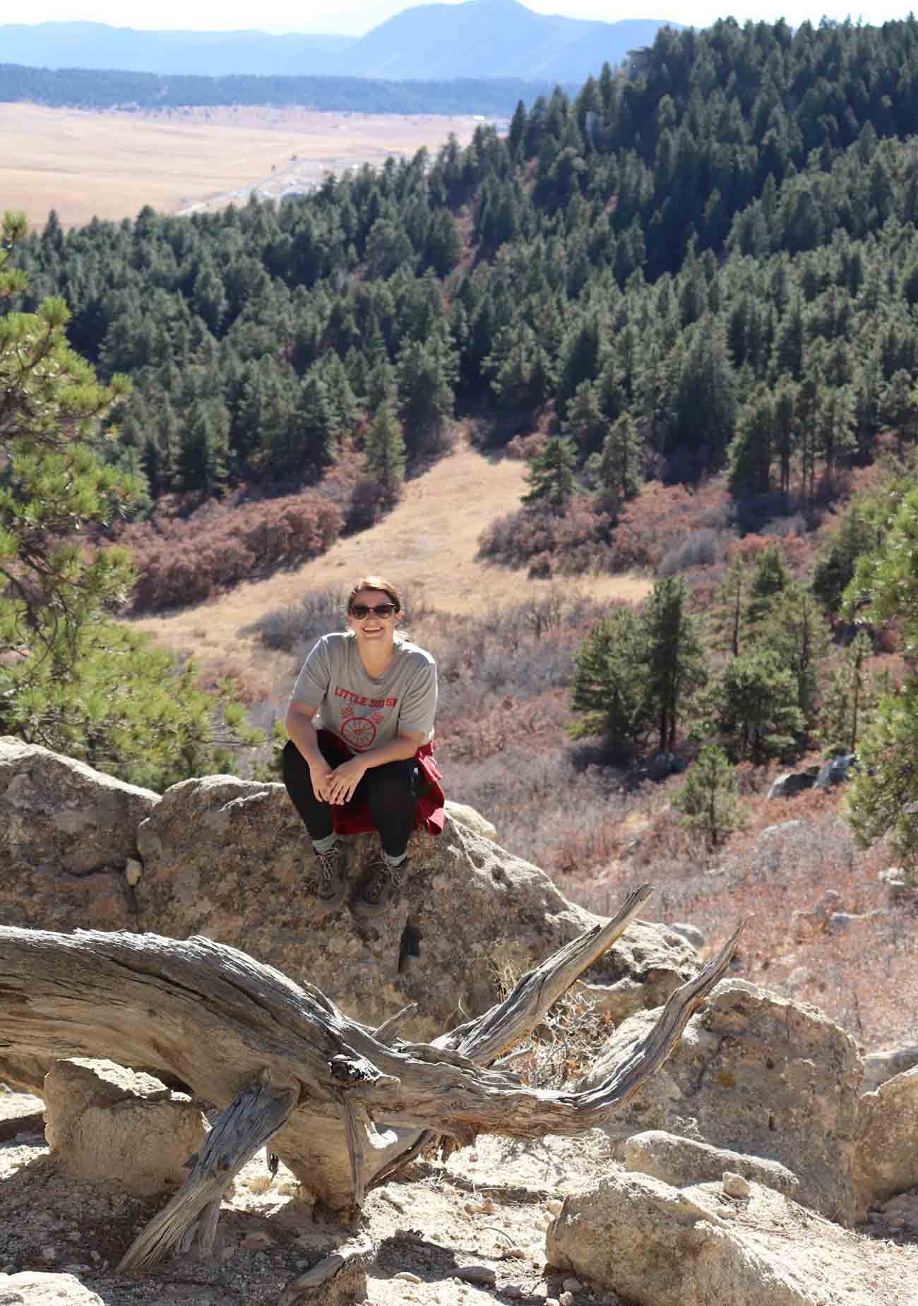 Devon hiking on a mountain
